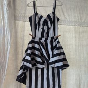 Black & white striped dress